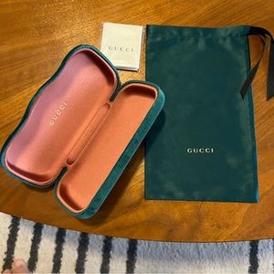 Gucci green velvet glasses case